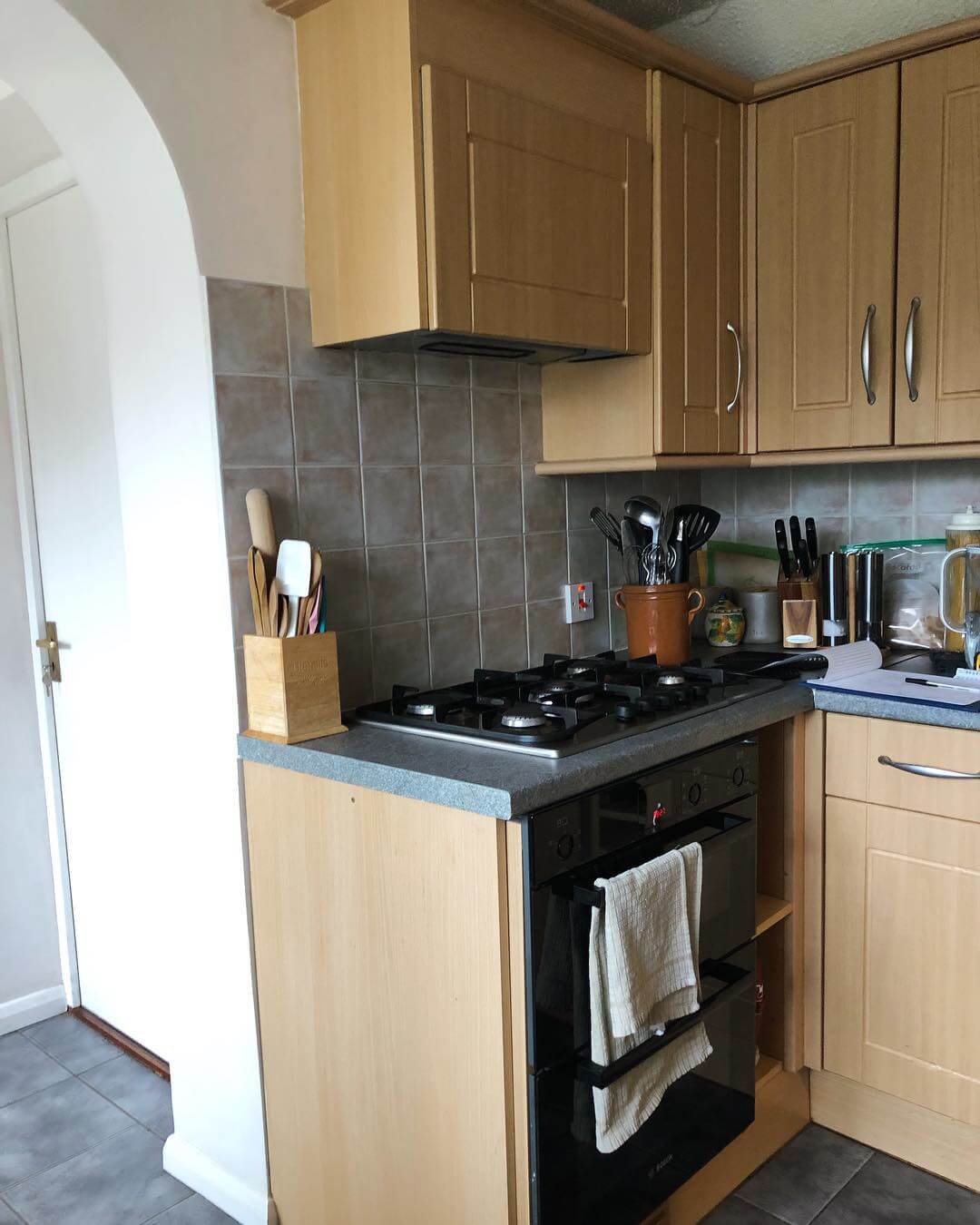 old worktops with old hob