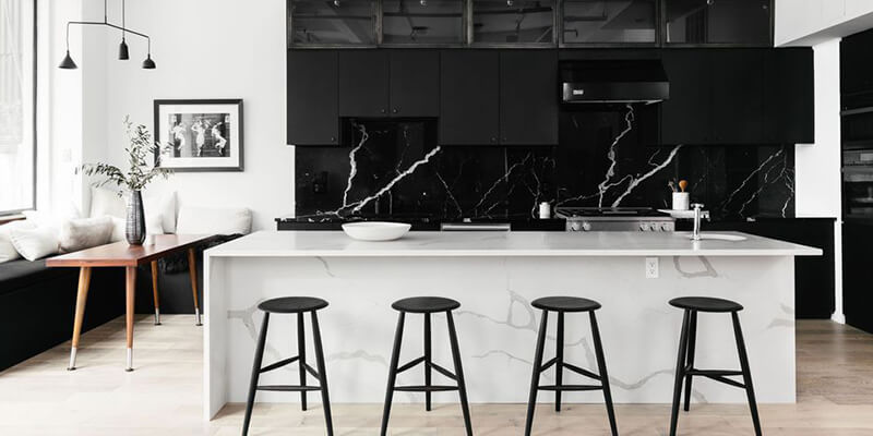 monochrome kitchen